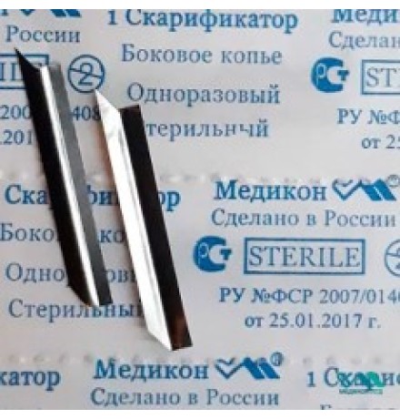 Скарификатор-копье для прокалывания кожи пальца, боковое копье, одноразовый, стерильный, МЕДИКОН ЛТД, 1000 шт.