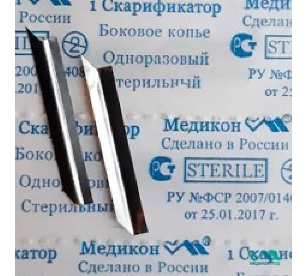 Скарификатор-копье для прокалывания кожи пальца, боковое копье, одноразовый, стерильный, МЕДИКОН ЛТД, 1000 шт.
