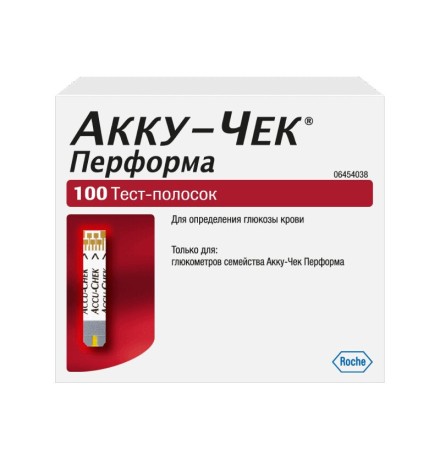 Тест-полоски на глюкозу для глюкометра Accu-Chek Performa, 100 шт.