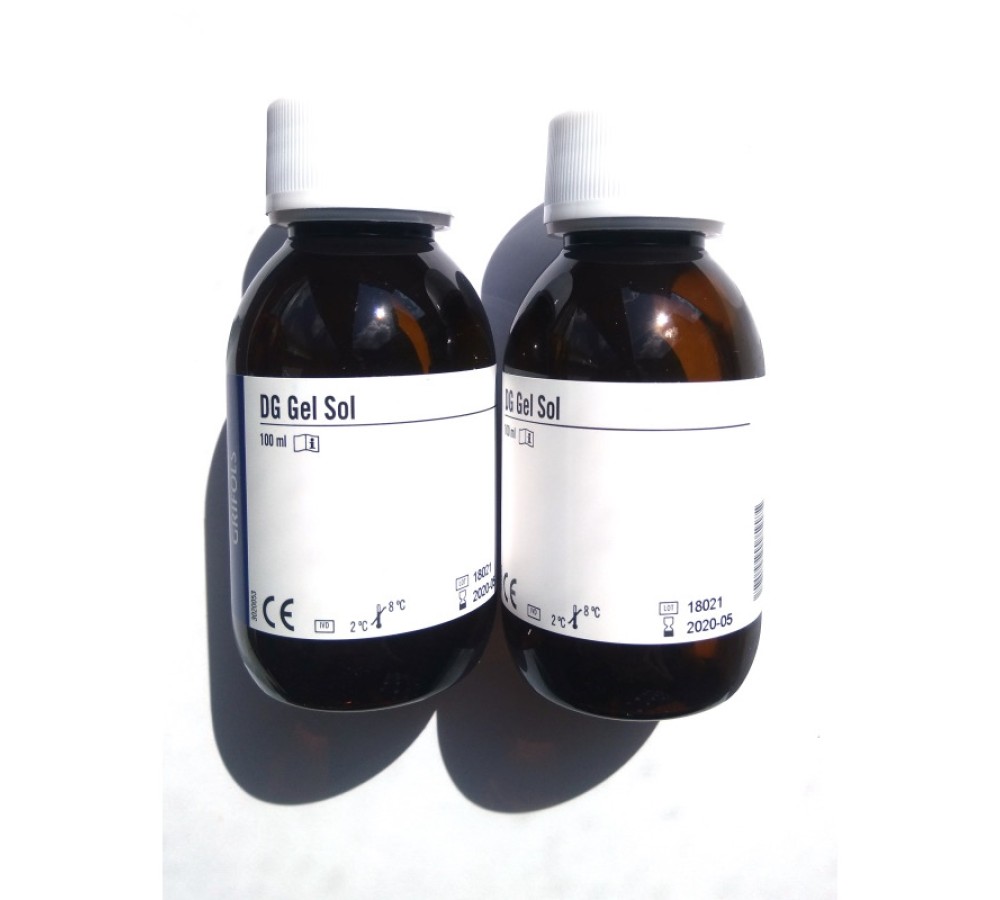 Раствор DG Gel Sol Grifols для приготовления суспензии эритроцитов и разведения сыворотки (плазмы) при работе с гелевыми картами, 2 × 100 мл