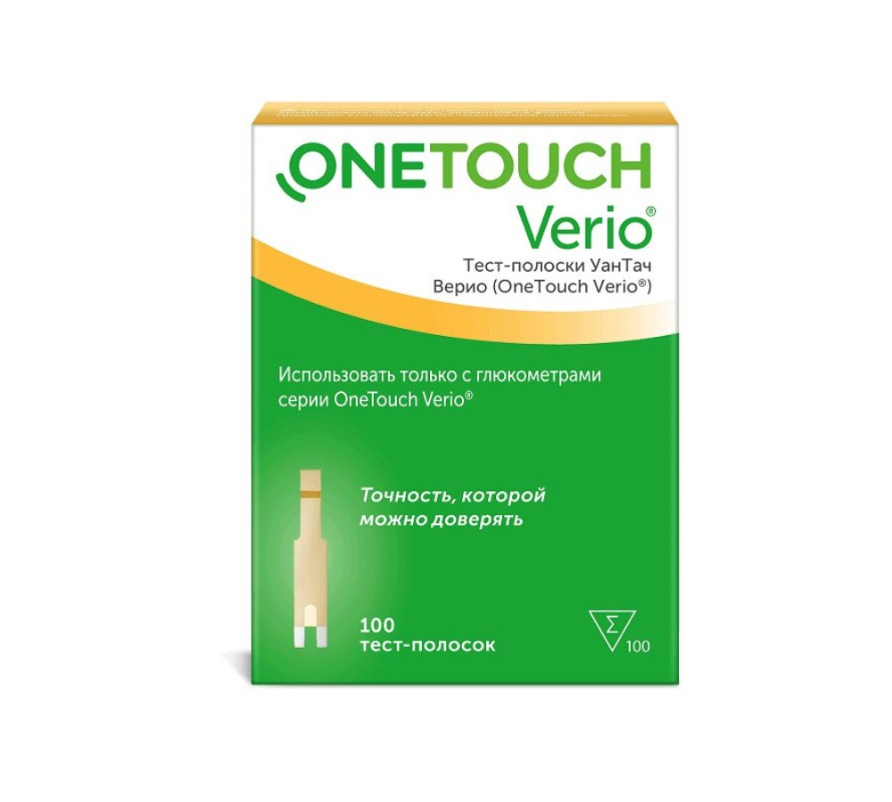 Тест-полоски для определения глюкозы в крови OneTouch Verio (УанТач Верио)