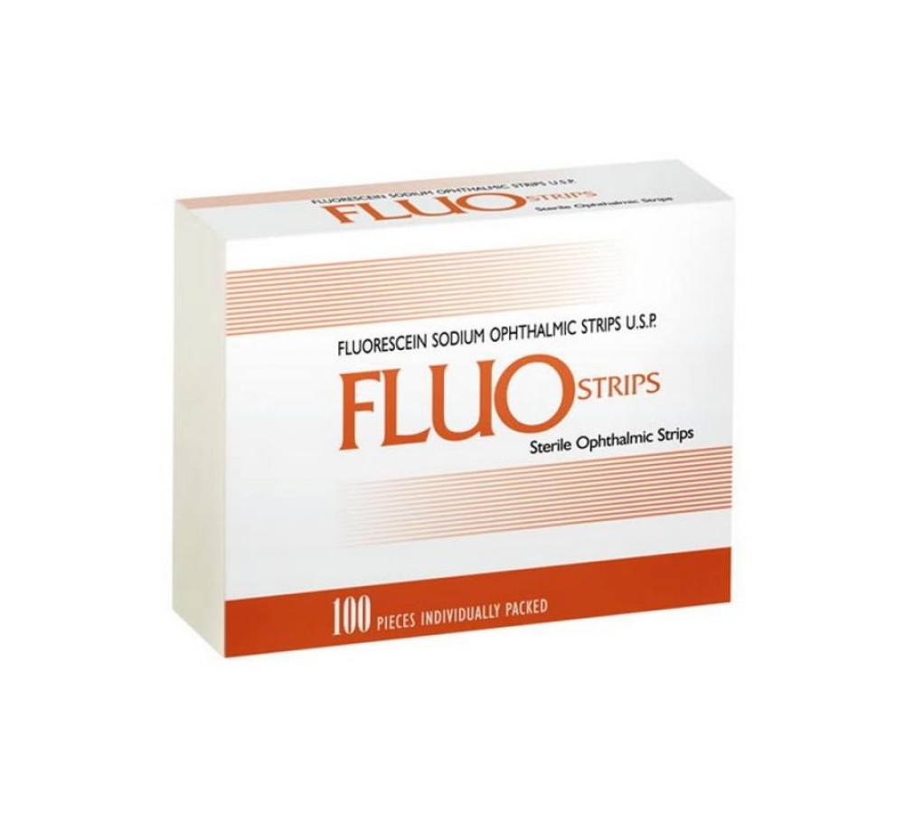 Тест-полоски офтальмологические с флуоресцеином FluoStrips, стерильные, 100 шт.