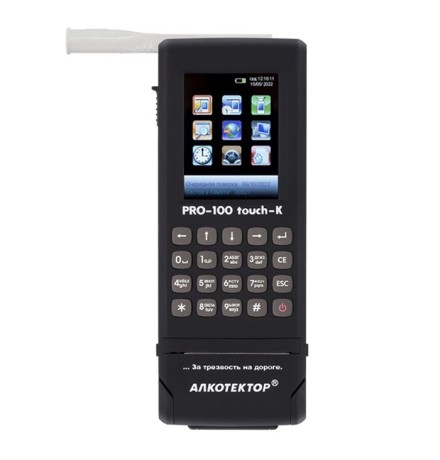 Алкометр АЛКОТЕКТОР PRO-100 touch-K со встроенным принтером, сенсорным экраном и клавиатурой, электрохимический датчик