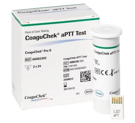 Тест-полоски CoaguChek aPTT Test для определения АЧТВ на коагулометре CoaguChek Pro II, 2 × 24 шт.