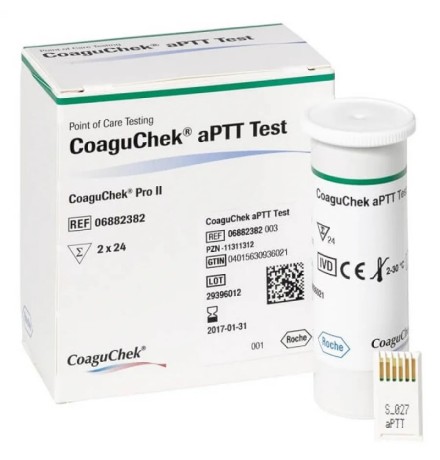 Тест-полоски CoaguChek aPTT Test для определения АЧТВ на коагулометре CoaguChek Pro II, 2 × 24 шт.