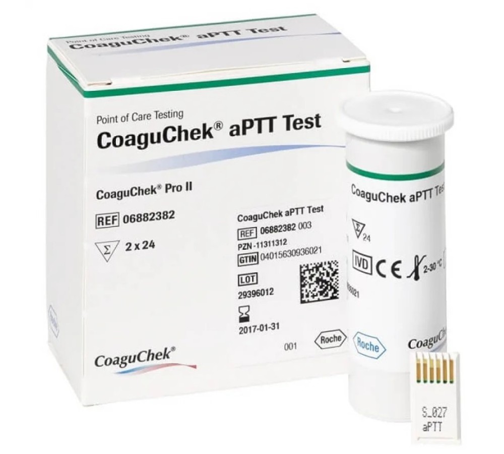 Тест-полоски CoaguChek aPTT Test для определения АЧТВ на коагулометре CoaguChek Pro II, 2 × 24 шт.
