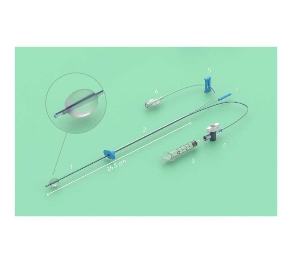 Катетер для гистеросальпингографии INJECTOR PLUS 6 Fr с баллоном 2,5 мл и стальным стилетом, стерильный