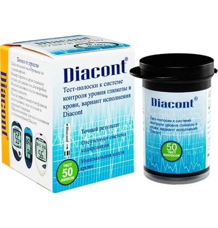 Тест-полоски Diacont для глюкометров Diacont, 50 шт.