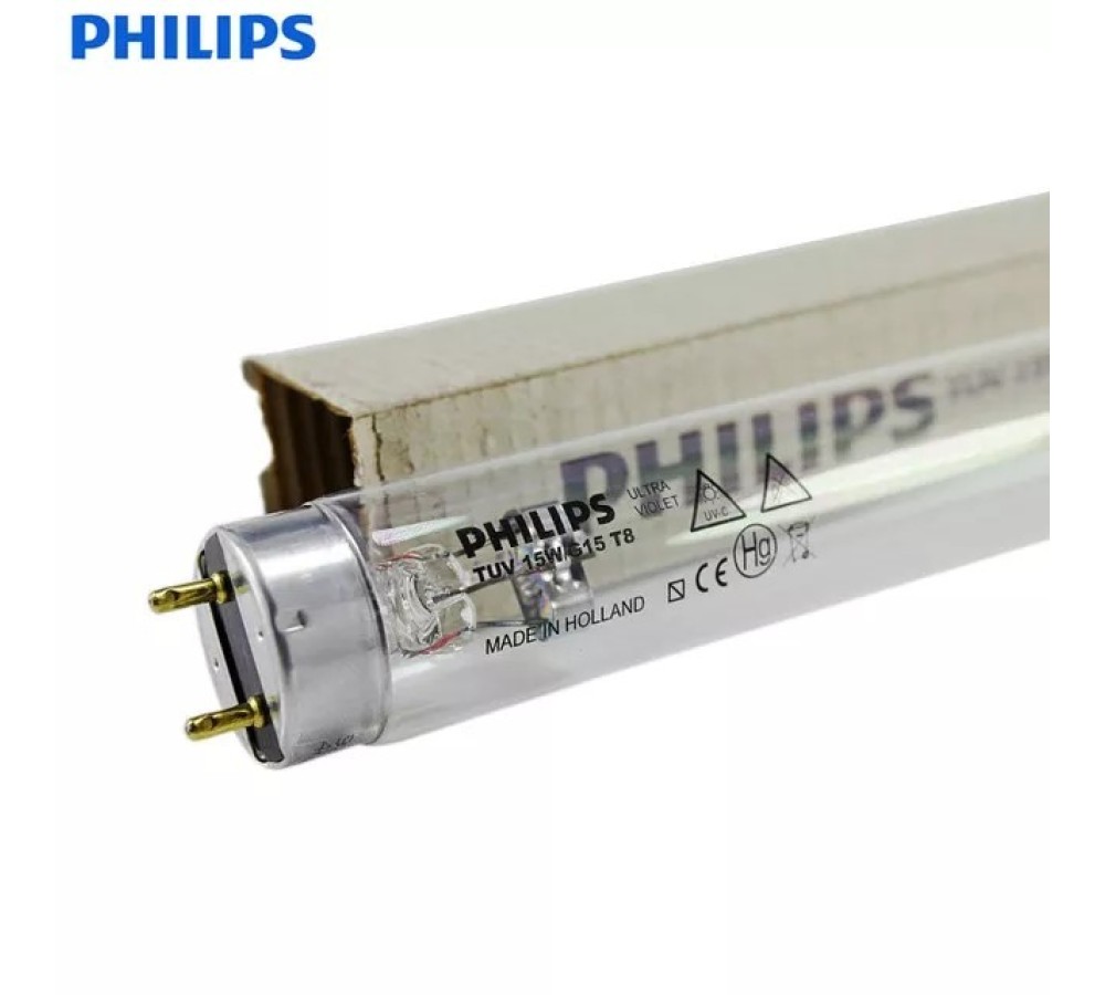 Лампа бактерицидная Philips TUV 15W T8 G13, ультрафиолетовая 253,7 нм, безозоновая